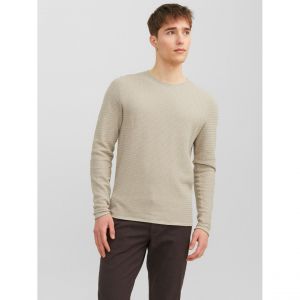 Jack & Jones Pull en maille Col ras du cou Manches longues Marron