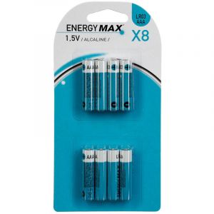 Five Lot de 8 Piles LR03 "Alcaline" 4cm Bleu