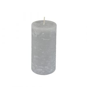 Homéa, Bougie Pilier D6,8 x H10 cm Rustique Coloris Gris