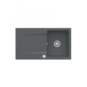 Image de Villeroy & Boch Evier 1 bac Siluet 50, graphite ceramicplus, avec vidage automatique