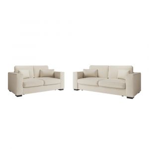 Loungitude Ensemble canapés 2+3 places en tissu - Beige