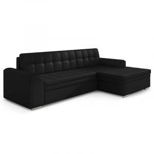 Image de Canapé Convertible "Dubaï" 270cm Angle Droit Noir Prix