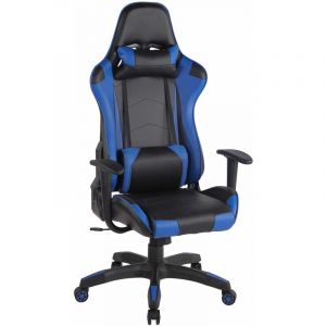 CLP Fauteuil de bureau Miracle V2 Similicuir noir/bleu