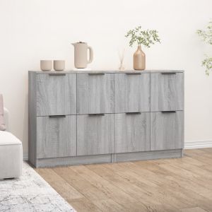 VidaXL Buffets 2 pcs Sonoma gris 60x30x70 cm Bois d'ingénierie Gris