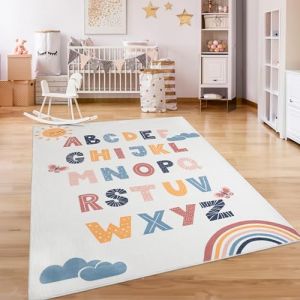 Paco Home Tapis Chambre Enfant Bebe Fille Garcon Antid&eacute;rapant Arc-en-Ciel Coeur Pois, Dimension:80x150 cm, Couleur:Multicolore
