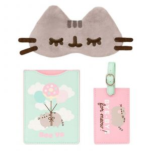 Grupo erik Mixte Set de Voyage Pusheen Ensemble Prot ge Passeport tiquette Bagage et Masque de, Pusheen, 14 × 10 cm EU
