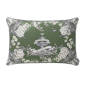 Alexandre Turpault Housse de coussin en lin vert 40x60