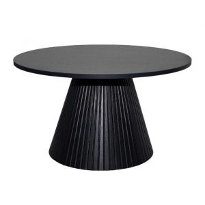 Oviala Table basse ronde 80 cm moderne effet bois noir