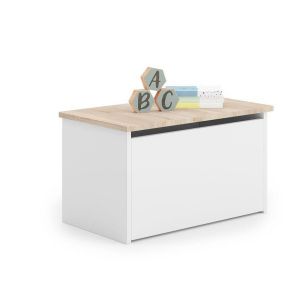 1001jouets - Coffre &agrave; jouets Diane blanc chene