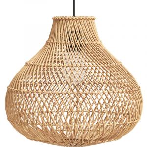 Privatefloor Lampe De Plafond En Rotin - Lampe Suspendue Bohème De Bali - Gehe Naturel