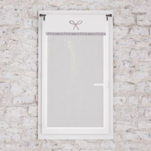 Soleil d'Ocre Brise bise brodé en coton 45x90 cm emilie blanc, par - Blanc