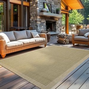 Carpetsale24 Tapis Intérieur & Extérieur Résistant aux Intempéries 160x230 cm Vert - Tapis de Balcon, Aspect Sisal et Jute Unicolor - Monochrome - Tapis Cuisine, Lavable Camping Jardin Patio