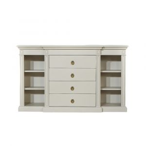 Console 4 tiroirs 6 niches en pin ivoire
