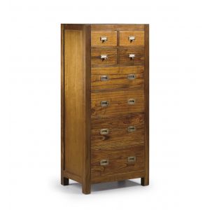 Décoration d'Autrefois SMARTTRUNC (Chiffonnier 8 Tirois Bois Bronze Marron 60x40x130cm - Bois, Bronze,132)