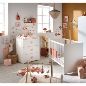 Baby Price Chambre Complète Bébé Avec Lit 120x60cm Et Commode À Langer 3 Tiroirs