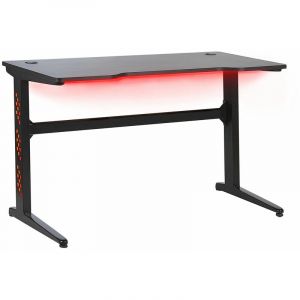 Beliani Bureau gamer éclairage LED 120 x 60 cm noir DEXTER