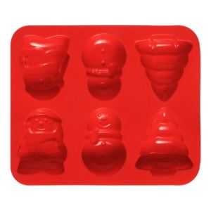 Premier housewares Plaque à gâteaux 6 moules motif Noël en silicone anti-adhésif