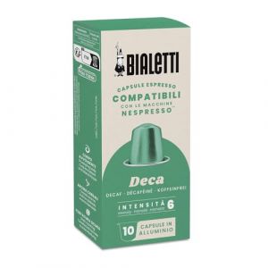 Bialetti Café Capsules compatibles Nespresso - Décaféiné - 10 Capsules