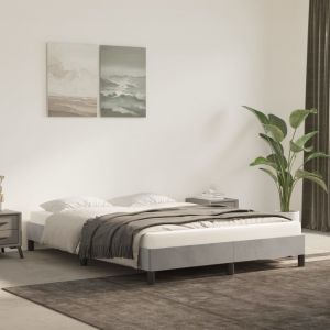 VidaXL 346970 Cadre de lit Gris clair 140x190 cm Velours