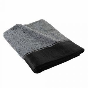 Douceur d'intérieur, Drap de Bain (90 x 150 cm) Majesty Anthracite, Eponge Jacquard