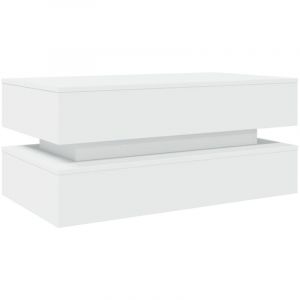 VidaXL Table basse avec lumières LED blanc 90x50x40 cm