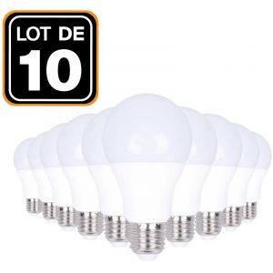 Europalamp Lot 10 Ampoules LED E27 20W 2700K Blanc Chaud Haute Luminosité