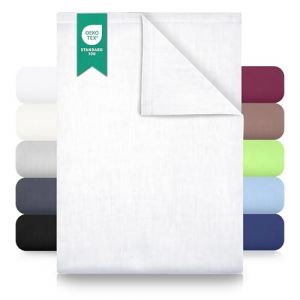 GREEN MARK Textilien Drap Plat de lit Classique | Drap de lit | Drap | Drap de Maison | Drap de Maison 100% Coton sans élastique Nombreuses Tailles et Couleurs Taille : 180x275 cm, Blanc