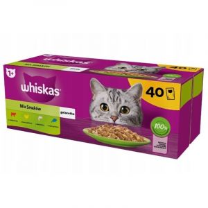 Whiskas Sélection Assortie, Humide pour Chat, Lot de 40 x 85 g