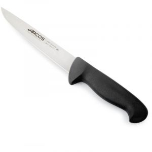 Arcos Séries 2900 - Couteau de Boucher Couteau à Steak - Lame Acier Inoxydable Nitrum 180 mm - Manche Polypropylène Couleur Noir