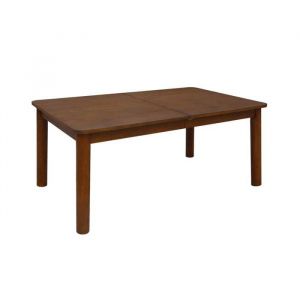 Table &agrave; manger rectangulaire extensible bois d'h&eacute;v&eacute;a et placage ch&ecirc;ne noyer 6 &agrave; 10 places - 170-270cm - Solene