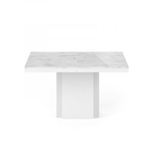 Image de TemaHome Table de Repas "Dusk" 130x130cm Marbre Blanc