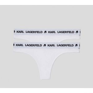 Image de Karl Lagerfeld Lot de 2 strings logot&eacute;s - Blanc - Couleur Blanc - Taille XL