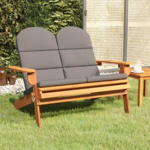 VidaXL Banc de jardin Adirondack et coussins 126 cm bois massif acacia