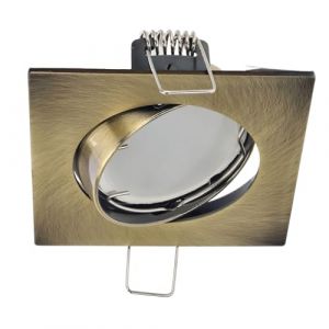Spot de plafond encastrable PARIL IP20 carré laiton EDO777322 Edo Solutions