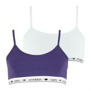 Athena Lot de 2 brassières fille Coton Ultra Doux Fille violet