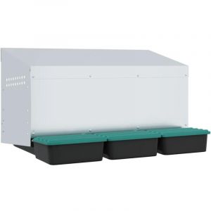 VidaXL Nichoir &agrave; poules3 compartiments, fixation murale, acier galvanis&eacute;