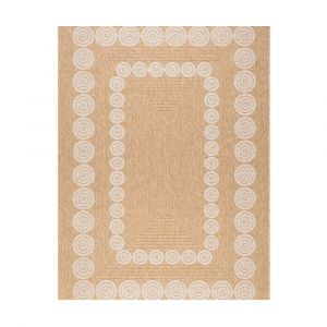 Tapis ext&eacute;rieur - 200x290cm - naturel - 100% polypropyl&egrave;ne r&eacute;sistant aux UV - 1400 gr/m2 - LIAK