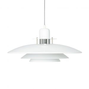 Suspension PRIMUS en Métal et Blanc/Chrome Diamètre 43 Cm