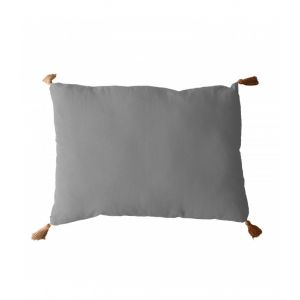 Homemaison Coussin avec pompons en jute Gris Clair 50 x 70 cm