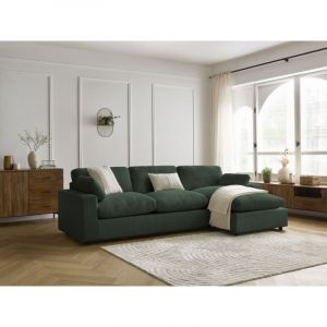 Bobochic Canap&eacute; d'angle fixe Canap&eacute; d'angle r&eacute;versible belair velours c&ocirc;tel&eacute; Vert - Vert