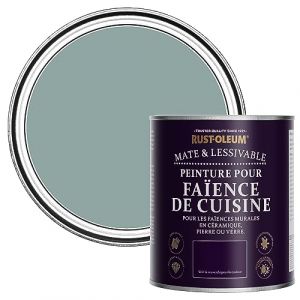 Rust-oleum Peinture Bleue Résistante à l'eau pour Faïence de Cuisine, Finition Mate - Bleu Gris 750ml