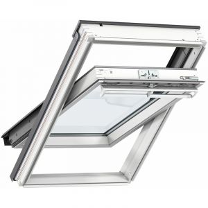 Image de Velux Fenêtre de toit GGL SK06 2076 (114 x 118cm) bois, avec vitrage 76F et raccord encastré tuile EDJ 0000