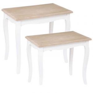 Lot de 2 Tables à Café Blanc CHRYSA
