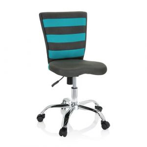Image de hjh OFFICE Siège de bureau enfant / Siège pivotant KIDDY COMFORT I Tissu maille gris / turquoise