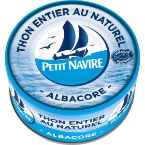 Petit Navire Thon entier au naturel Albacore 140g