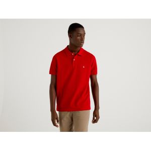 Benetton Polo Rouge Coupe Droite, Homme