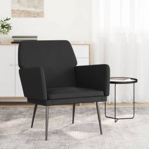 VidaXL Fauteuil Noir 62x79x79 cm Velours - Noir