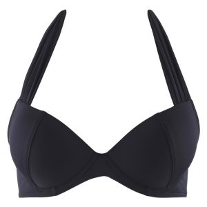 Image de Aubade Haut de Maillot de Bain Plunge Coque, Bretelles à Nouer Dans la Nuque, DOUCEUR DE RÊVE, Noir, Taille : 90A, PS08