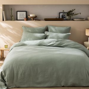 Matt & Rose Parure de lit unie en coton Lichen 260x240+2x65x65cm