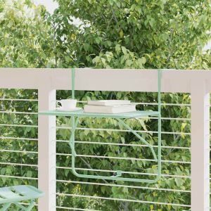 VidaXL Table Suspendue de Balcon Vert menthe 60 x 39 x 65 cm Acier